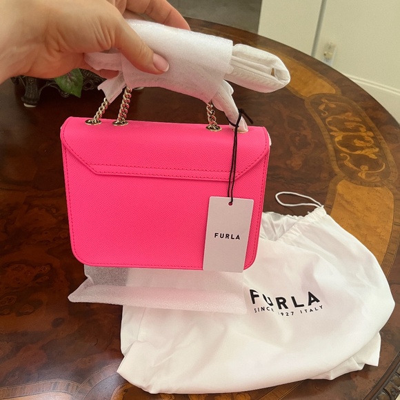 NWT Furla Mini Crossbody Bella Fuxia Fluo - Picture 3 of 7